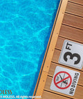 3Ft Pool Depth Marker Stickers 6x6 Inch Anti Slip Vinyl Signs For Pool Safety Adhesive Depth Markers For Decks