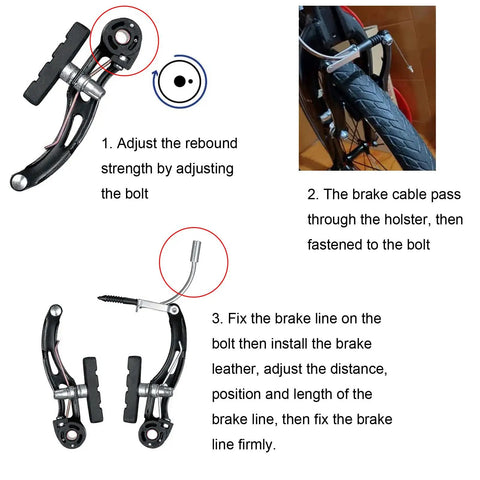 6 Piece Bicycle Brake Accessories Kit With 2 Aluminum Alloy Brake Levers 2.2 cm Diameter, 2 Pairs V Brakes, And 2 Brake Wires for Mountain, Road, and MTB Bikes Blue installation guide