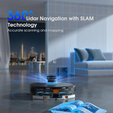 Smart Robot Vacuum And Mop With LiDAR Mapping For Real Time Home Cleaning Five Map Memory Strong Suction For Wood Floors