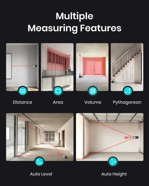 Laser Measurement Tool With 229 Feet Range And Digital Angle Level Handy Laser Tape Measure measuring distance and area