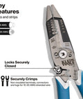Pro-Grade Heavy-Duty Wire Stripper with Slim-Forged Design, self-opening pliers, and shear cutter for 8-18 AWG and 10-20 AWG
