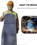 Top Notch Cowhide Welding Apron Replacement For Heat Resistant Protection That Fits Snugly, worn by a welder giving a thumbs up.