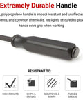 Handle of the 36 Inch Angled End Pry Bar With Textured Poly Handle For High Leverage Prying And Lifting, Chisel End For Tight Spaces