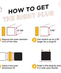 Diagram showing how to measure and install 2 Inch Square Tube End Caps For Black Metal Tubing, Flexible Plastic Hole Plugs.