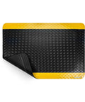 Olympia Heavy Duty Anti Fatigue Mat For Industrial Jobs With Bright Yellow Border Safety, 3 By 2 Feet, 15 Sixteenths Inch Thick High Density Memory Foam