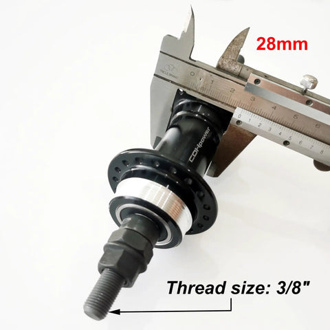 Measuring rear hub for bicycle 36 hole wide 135mm aluminum alloy double thread three eighth inch axle black fits rotary freewheel
