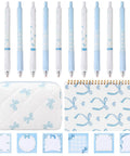 Blue Bow Stationery Set For School And Office Dope A5 Notebook 12 Smooth Gel Pens 6 Sticky Notes Pencil Pouch Kawaii Kit