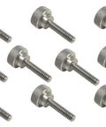 10 Pack 1/4-20 X 1 Inch 303 Stainless Steel Diamond Knurled Thumb Screws With Straight Shoulders Right Hand Threads SAE Flat Tip Uncoated