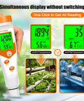 4 In 1 pH EC PPM TDS Meter For Hydroponics Nutrient Solution With Temperature Sensor, simultaneous display readings