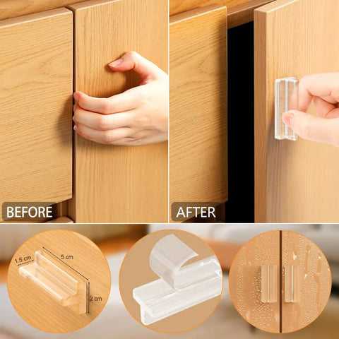 See Through No Drill Invisible Drawer Pulls Peel And Stick Hidden Cabinet Handles From Silicone Push Pull Knobs for flat wooden doors