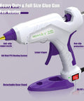 Full Size Dual Temp Hot Glue Gun With 60 And 100 Watt Power On Off Switch Beefy Heavy Duty Industrial Melt Gun Includes Stand