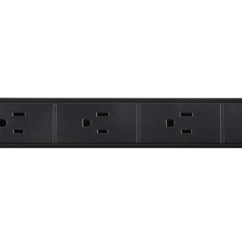 Hefty Nine Outlet Surge Protector Power Strip with multiple outlets for secure home office setup in durable aluminum casing.