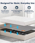 Queen Size Bunkie Board Gray 10mm Low Profile Base For 60X80 Inch Mattresses shown under a mattress for stable support.