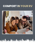 Family enjoying comfort in RV using Easy Start Breeze 399 Soft Starter for RV Air Conditioners with Installation Kit.