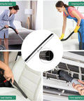 Universal Vacuum Attachments Kit With One Seven Eighths Inch Adapter, One And One Quarter Inch Adapter, And One Inch Adapter Fits Most Vacuums, Includes Crevice Tools, Brush Attachments, Nozzles, Hose Adapters For Home Car And Workshop shown in different cleaning scenarios.