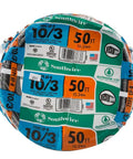 Underground Feeder Cable 10/3 W/G UF-B Type Building Wire Direct Burial 50 Ft Gray Romex Simpull Style packaging