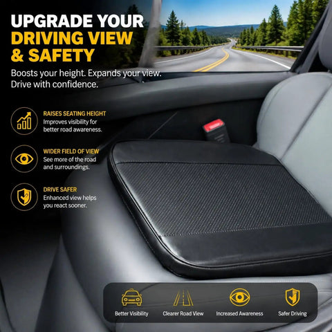 Ride High With This Seat Cushion For Lexus Ux Electric SUV 2020 To 2026. Black memory foam cushion improves driving view and safety.