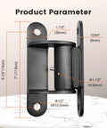 Built Rock Solid Gate Hinges Fitted With Sealed Bearings For A Smooth Silent Glide Adjustable Yoke Pivot Handles The Bulk On Huge Driveway Gates Up To 1100 Lbs Two Pack Carbon Black Kit with size dimensions shown.