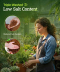 Coco Loco Potting Mix With Bat Guano And Earthworm Castings For Great Drainage And Water Retention, Triple Washed To Cut Salt, Easy On All Gardens, 12 Quart in use by woman in greenhouse