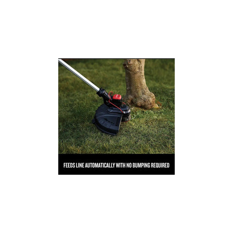 V20 Cordless Weed Wacker And Leaf Blower Combo Kit With 2 Ah Battery And Charger trimming grass around tree with automatic line feed