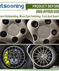 21 Piece Car Wheel Nut Cap Set With 21mm Universal Lug Covers And Remover Clip Black Waterproof Dustproof All Weather Hub Bolt Head Protectors For Auto Tires Durable And Easy To Install shown on before and after car wheels