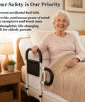 Elderly person using Bed Canes for Elderly and Adults Safety Bed Guard Rails Supports up to 350 Lbs in bedroom setting