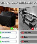 Beefy Dustproof Horizontal Bandsaw Cover For Metal Cutting Saws, 47.3 Inches Long, 30 Inches Wide, 50 Inches High, Black