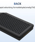 Back view of Tesla Model 3 And Y HEPA Cabin Air Filter 2 Pack PM25 Activated Carbon Replacement showing hexagonal carbon filter cells.