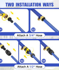 Diagram of Heavy Duty High Pressure Washer Wand Pro Grade With Hydro Jet Nozzle showing 3/4 and 1/2 inch hose connectors