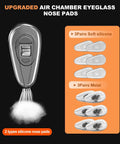 Anti Slip Silicone Nose Pads For Glasses 6 Pairs Screw In Kit with air chamber design, soft silicone and metal options