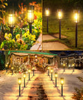 Eight Pack Solar Pathway Lights Upgrade Bright Outdoor Garden Decor Waterproof Pathway Lamps Auto On Off for yard and holiday lighting