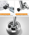 Neoteck dial bore gauge with chrome-plated handle and wear-resistant probe for engine cylinder measurement.