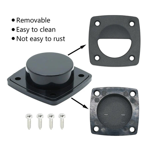 Nylon Flush Pull Hatch Handle 4 Pack For Boats Recessed Square Lid Boat Accessory with screws shown separately