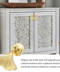 Top Shelf Knockout Slick Light Cyan Gold Ginkgo Leaf Cabinet Knobs Six Pack Vintage Drawer Pulls Premium Zinc Alloy Furniture Hardware With Screws For Dressers And Cupboards on a wooden cabinet.