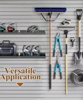 Heavy Duty Slatwall Shelves And Baskets Set 13 By 6 Inch Metal Wall Display Racks For Storage And Organization Rust Resistant Black Finish Perfect For Retail Shops Garage And Home Use, holding tools and supplies.