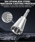 Close-up of Pro Grade Drill Wire Twister Tool With 6MM Hex Shank, stainless steel, showing wire strands and internal design.