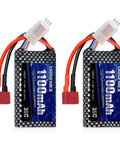 Dope 7.4V 1100mAh 2S LiPo RC Battery With 35C Continuous Burst 70C Peak Dean Style T Plug For 1 10th Scale 1 16th Scale 1 18th Scale RC Cars Haiboxing Bezgar HBX Trucks For All RC Enthusiasts