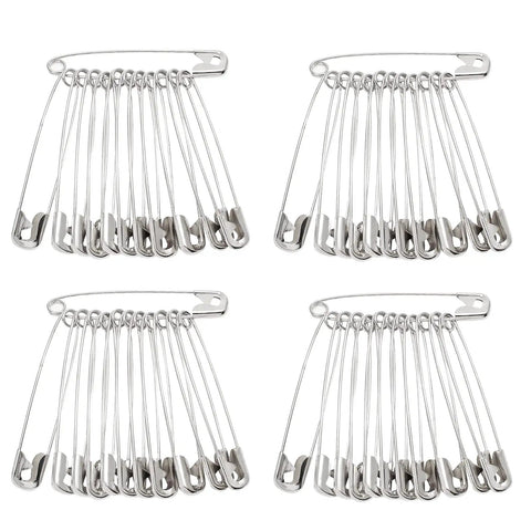 Industrial Strength Heavy Duty 500 Pack Safety Pins 38mm 1.5 Inch Nickel Plated Silver Metal Pins in groups of 13