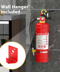 ABC Dry Chemical Fire Extinguisher 5 Lb For Home Office And Car 2-A:10-B:C Rated mounted on kitchen wall with hanger