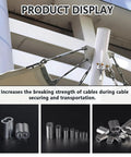 Heavy Duty Aluminum Crimp Loop Sleeve 5/64 Inch 2mm Cable Ferrules For Wire Rope Crimp Loops Durable Corrosion Resistant Easy To Use With Crimping Tool Pack Of 50 Pieces on wire rope setup