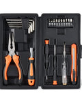 22 Piece Must Have Home Repair Tool Kit With Portable Toolbox For DIY, Home, Garage And Dorm Use, Includes Pliers, Utility Knife