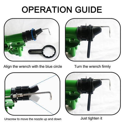 Operation guide for Pro Grade Pressure Gauge Irrigation Sprayer Gun For Farm And Garden, 360 Degree Sprinkler setup steps
