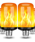 Upgraded LED Flame Light Bulbs With 4 Modes Flickering Effect And Gravity Sensing For Realistic Fire Spread, E26 Base, 4 Pack