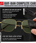 RB3548N Square Round Dope Non-Polarized Sunglasses For Men And Women With G-15 Green Lens, cleaning kit displayed
