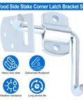 Pro Grade Truck Stake Bed Latches Bracket Set With Tough As Nails Corner Connectors, showcasing a heavy-duty corner latch.