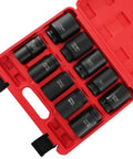 10pcs Deep Impact Socket Set 3/4 Inch Drive Metric 22-41mm With 6-Point Grip For Heavy Duty Garage Work That Totally Slaps And Matches Your Existing Case Kit Perfectly, CR-MO sockets in red case