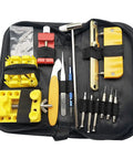 Pro Grade 147 Piece Watch Repair Tool Kit With Link Remover And Watchmaker Tools in open portable carry case showing tools