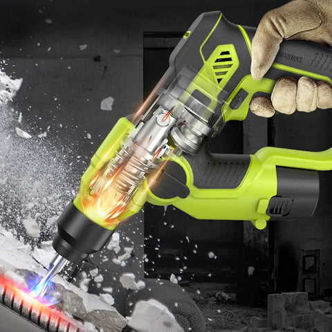 Built Tough Cordless Drill Hammer Screwdriver Industrial Power Tool Combo Set Featuring Three Mode Switches dual lithium battery in action.