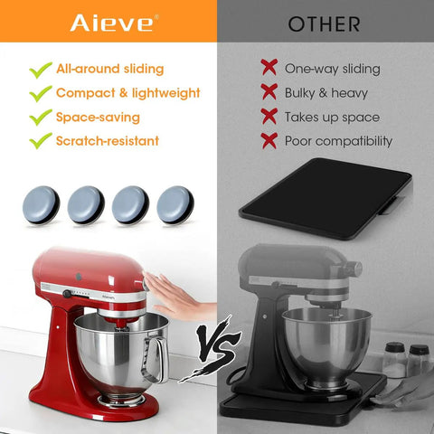 Comparison of Self Adhesive Appliance Sliders 24 Pcs Small Appliance Rollers Caster Wheels and competitor for easy appliance movement.