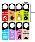 Office Door Hanger Sign Do Not Disturb Double Sided 3.5 x 9.5 Inches Ideal For Do Not Disturb In A Meeting Working From Home Out Of Office BRB Back Soon 8 Pack with colorful designs